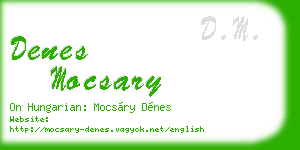 denes mocsary business card