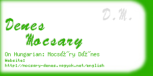 denes mocsary business card